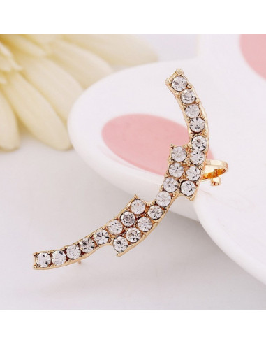 Cercel tip ear cuff statement cristale albe in trepte