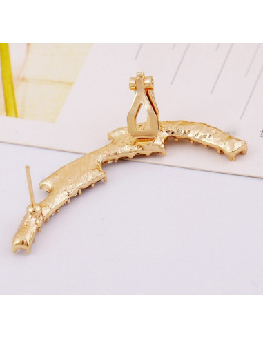 Cercel tip ear cuff statement cristale albe in trepte