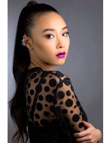 Set cercei tip ear cuff, model Crystal stud cu 6 cristale