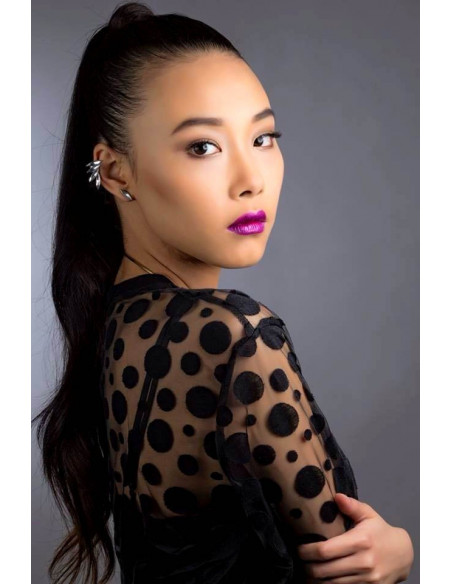 Set cercei tip ear cuff, model Crystal stud cu 6 cristale