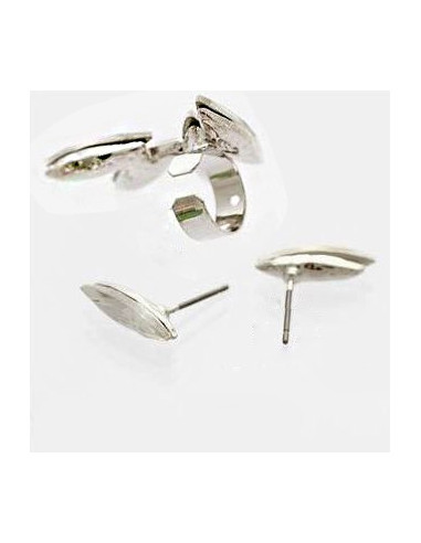 Set cercei tip ear cuff, model Crystal stud cu 6 cristale