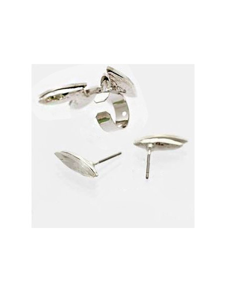 Set cercei tip ear cuff, model Crystal stud cu 6 cristale
