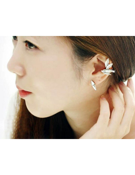 Set cercei tip ear cuff, model Crystal stud cu 6 cristale