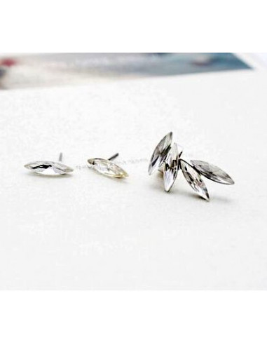 Set cercei tip ear cuff, model Crystal stud cu 6 cristale