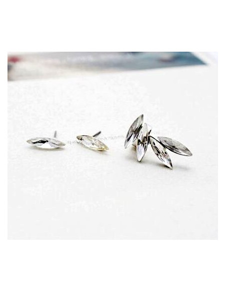 Set cercei tip ear cuff, model Crystal stud cu 6 cristale