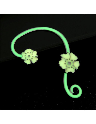 Cercel ear cuff fosforescent, model cu flori