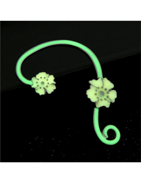Cercel ear cuff fosforescent, model cu flori