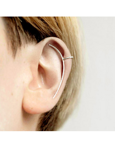 Cercel tip ear cuff, arc subtire pe toata urechea