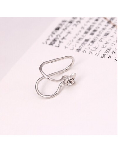 Cercel ear cuff, model cu fluturas si cristal, foarte mic si delicat