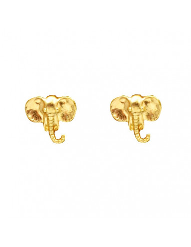 Cercei aurii minimal model cu elefanti, 'Spirit of India'